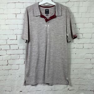 Oakley Shirt Mens Large Polo Regular Fit Golf Performance Short Sleeve Maroon